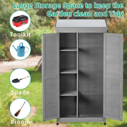 Outdoor Lockers Metal Tops, Garden Storage Sheds, Outdoor Wood High Canopy For Patio Patio Terraces