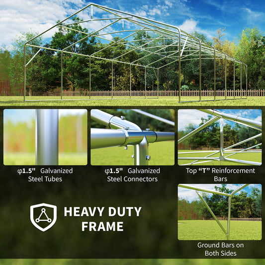 20' X 40' Large Wedding Tent With Removable Protective Sidewalls For Wedding And BBQ And Versatile Uses White