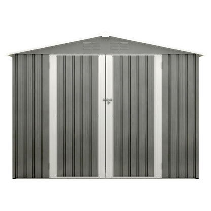 8 X 6 FT Outdoor Waterproof Garden Tool Storage Sheds With Metal Foundation With Floor Frame, Tool Shed With Lockable Hinged Doors & Air Vents